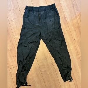 Anthropologie Satin Floral Jogger Pant.